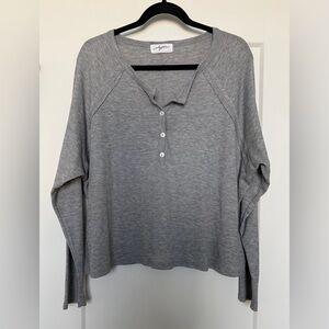 Brand New CJLA Gray Henley Long Sleeve - size L